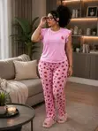 Strawberry Ruffle Lounge Set - Mata Pink - 2
