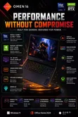 HP Omen Transcend 14-fb0023dx Laptop - Intel Core Ultra 7, 32GB RAM, 1TB SSD - 1