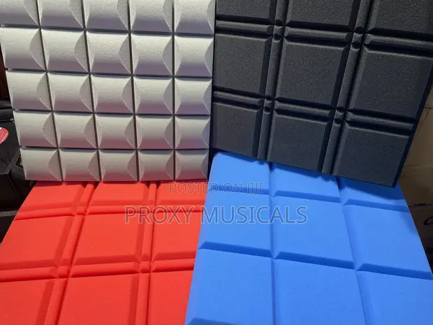 Acoustic Foam Studio Soundproof Wall Panels (Red, Blue, Black, Grey) - 1