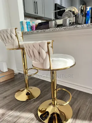 Modern Pedestal Bar Set with Round Faux-Marble Top Table