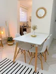 Modern 4-Seater Rectangular Wooden Dining Table Set - 1