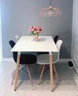 Modern 4-Seater Rectangular Wooden Dining Table Set - 2