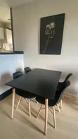 Modern Black 4-Seater Rectangular Dining Table Set - 1