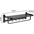 Foldable Black Bathroom Towel Rack (60cm) - 2