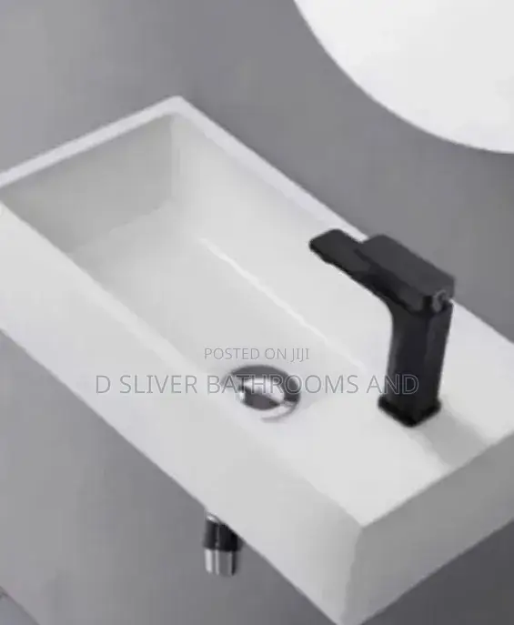 Sweethome Modern Wall Hung Wash Hand Basin, White - 1