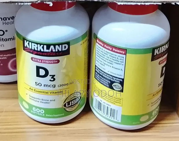 Kirkland Signature Vitamin D3 50 MCG (2,000 IU) - 600 Softgels - 1