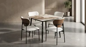Luxury Marble Top Dining Table with 4 Chairs