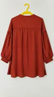 Pretty Little Thing Mata Doguwar Riga Mai Button-Down Orange - 2