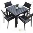 Stylish Durable Outdoor Squared Bar/Patio Table with 4 Chairs - 1