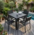 Stylish Durable Outdoor Squared Bar/Patio Table with 4 Chairs - 2