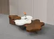 3-in-1 Leaf Modern Center Table - Brown & White - 2