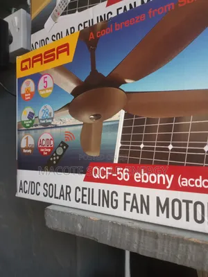 56" Qasa Ebony Solar Ceiling Fan