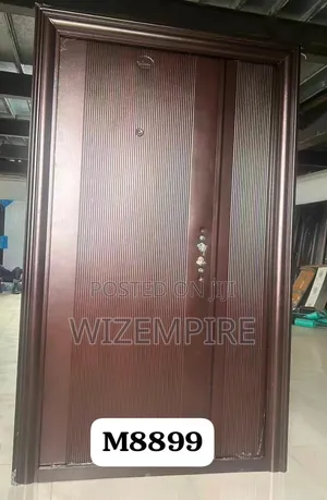 Main Entrance Steel Double Doors (Brown)