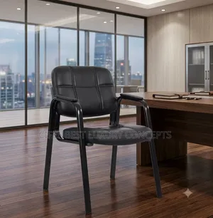 Stylish Visitors Leather Chair - Black