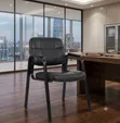 Stylish Visitors Leather Chair - Black - 1