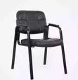 Stylish Visitors Leather Chair - Black - 2
