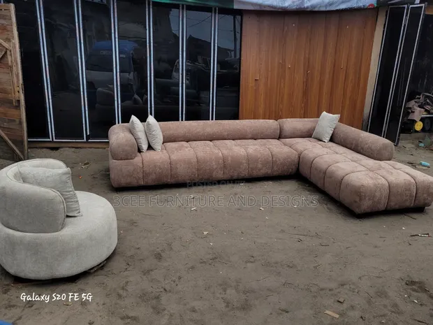 Home Interiors Brown Gray Sectional Couch - 1