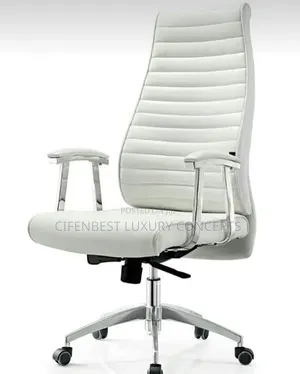 Executive White Leather Swivel Chair B430 Model