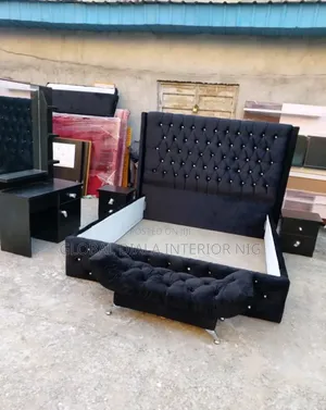 Quality Upholstery 6x6 Bedframe with Drawers & Mirror