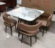 Ingantaccen Dining Set na Zamani na Marmara na Mutane 4 - 1