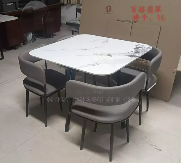 Sabon Dining Set na Marble ga 4 - 1
