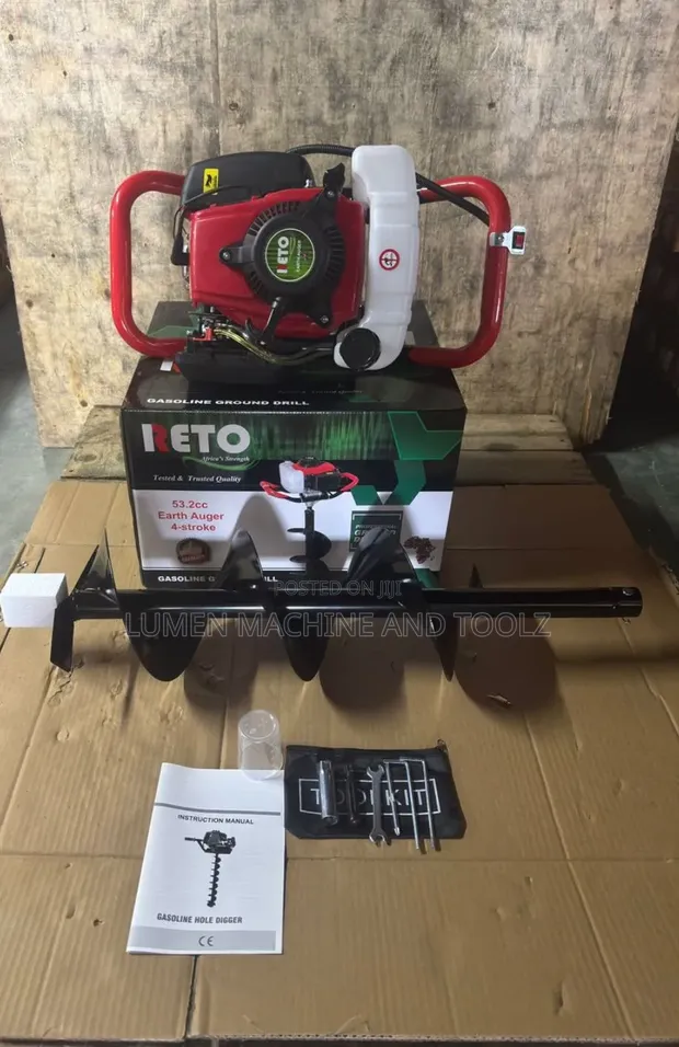 4-Stroke Petrol Earth Auger | Makina Mai Huda Rijiya A Gona - 1