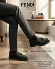 Men's Fendi Flats Shoes - Black/Brown - 3