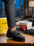 Men's Fendi Flats Shoes - Black/Brown - 4