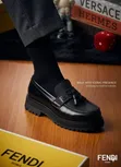 Men's Fendi Flats Shoes - Black/Brown - 5