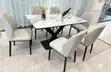 Home Interiors Fararen Dining Set Mai Girman Girgiza (Mutane 6) - 1