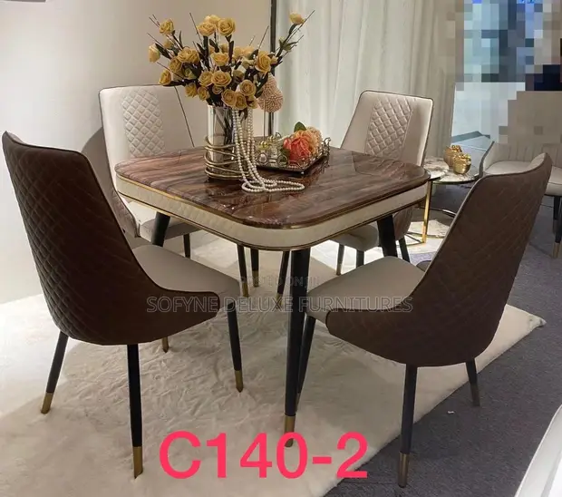 4 Seater Marble Top Dining Table - 1