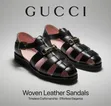 Men's Gucci Woven Leather Sandals - Brand New - 4