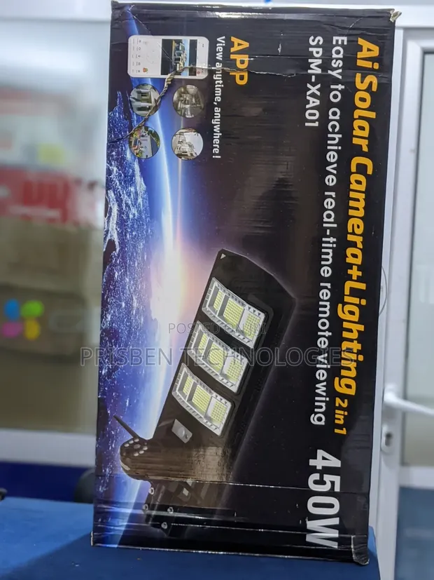 450W AI Solar Camera Mai Kariyar Walƙiya (2-in-1) - 1