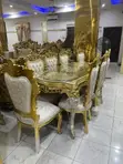 10-Seater Classic Turkish Royal Fabric Sofa Set tare da Tables - 2
