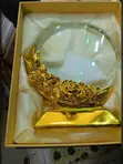 Gold Flower Glass Plaque Award - 2