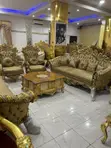 Cikakken 8-Seater Imported Turkish Royal Fabric Sofa Set da Tables - 1