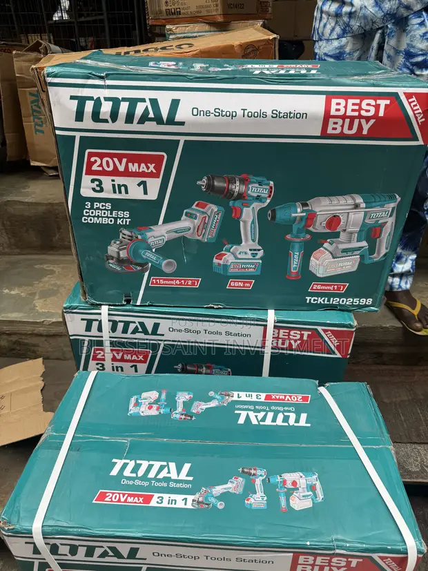 Total 3-in-1 Cordless Power Tool Combo Kit - 1