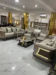High Classic Turkish Royal Fabric Sofa Set with Tables - 1