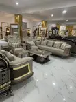 High Classic Turkish Royal Fabric Sofa Set with Tables - 2