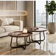 2pcs Modern Walnut Wood Nesting Coffee Table Set - 4