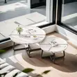 2pcs Modern Walnut Wood Nesting Coffee Table Set - 5