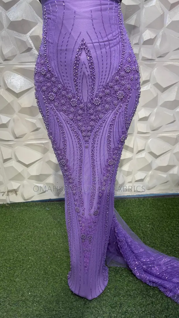 Handbeaded Lace Fabric - 5 Yards - 1