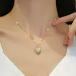 Heart-Shaped Necklace - Gold Tone - 1
