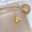 Heart-Shaped Necklace - Gold Tone - 2