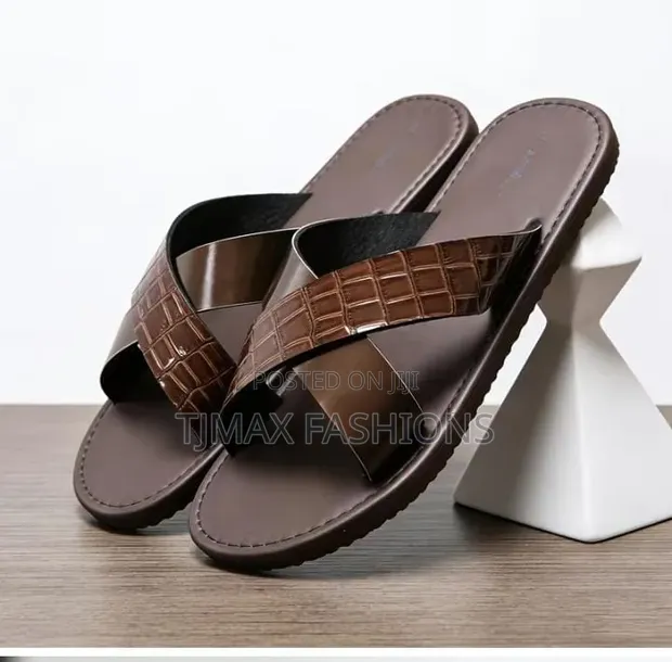 Men's Handmade Leather Slippers - 1