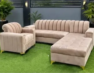Home Interiors L-Shape Section Sofa with Single Seater - Brand New
