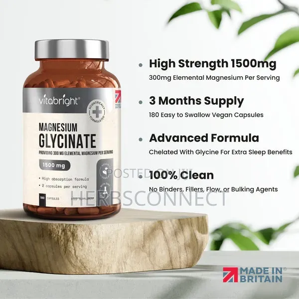 VitaBright Magnesium Glycinate - 180 Caps - 1