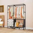 Portable Clothes Rack with Shelves and Drawers - 1