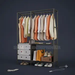 Sashin Tufafi Mai Girma da Shelves da Drawers