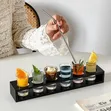 High Quality 6 Hole Black Wooden Tequila Rack - 1